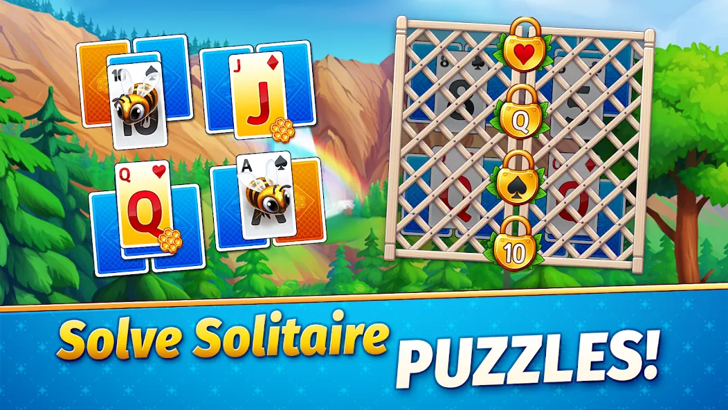 Solitaire Golden Prairies МОД/Взлом [Меню, Бесконечные монеты и Открытые уровни] Screenshot 4