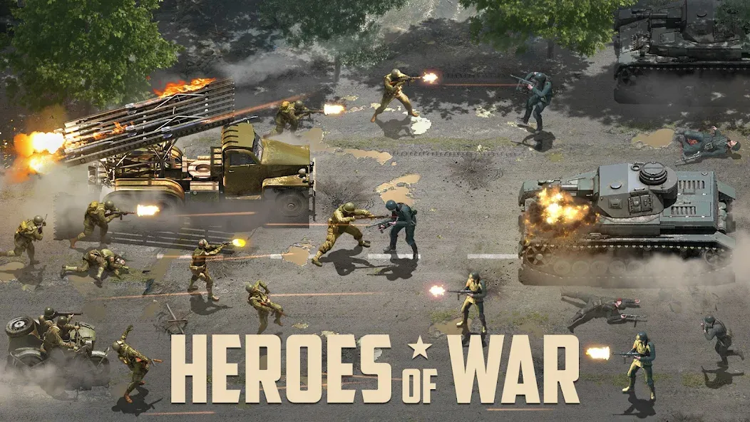 Heroes of War: Idle army game (Герои войны) МОД/Взлом [Бесконечные деньги, Монеты и Мега MOD] Screenshot 1