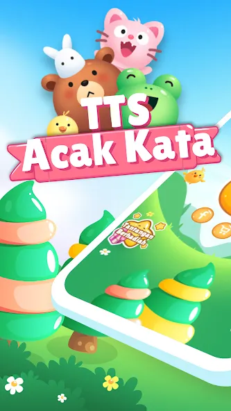 Acak Kata - Teka Teki Silang (Ацак Ката) МОД/Взлом [Меню, Бесконечные монеты и Открытые уровни] Screenshot 1