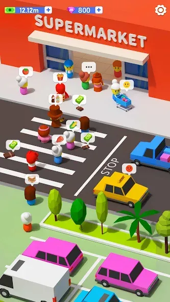 My Idle Supermarket Simulator (Мой Айдл Стор) МОД/Взлом [Меню, Бесконечные монеты и Открытые уровни] Screenshot 2