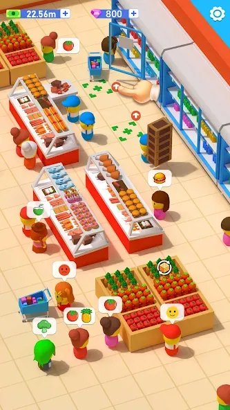 My Idle Supermarket Simulator (Мой Айдл Стор) МОД/Взлом [Меню, Бесконечные монеты и Открытые уровни] Screenshot 4