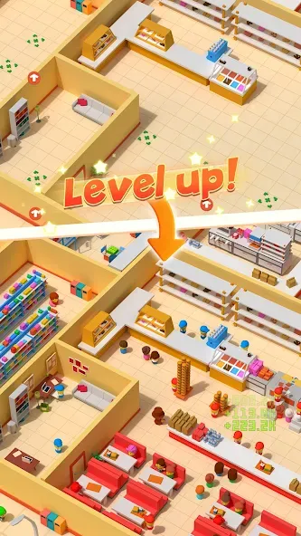 My Idle Supermarket Simulator (Мой Айдл Стор) МОД/Взлом [Меню, Бесконечные монеты и Открытые уровни] Screenshot 5