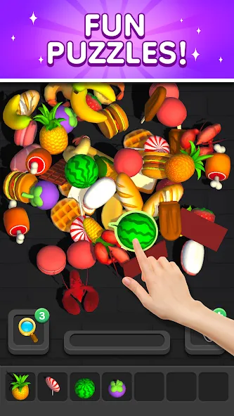 Match 3D - Tile Triple Puzzle (Матч 3Д) МОД/Взлом [Все открыто, Дополнительные деньги и Меню MOD] Screenshot 2