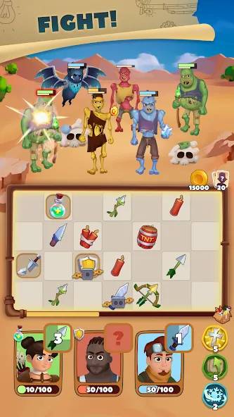 Merge Battles: Puzzle Combat (Мердж Баттлс) МОД/Взлом [Много монет, Открытые уровни и Мега MOD] Screenshot 2