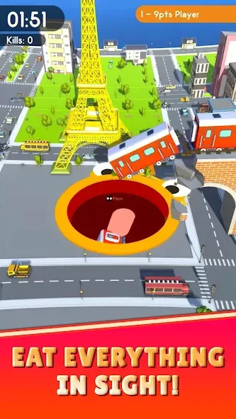 Hole.io МОД/Взлом [Деньги, Монеты и Меню MOD] Screenshot 1