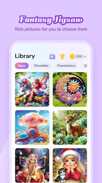 Fantasy Jigsaw - HD Puzzle (Фэнтези Пазл) МОД/Взлом [Деньги, Монеты и Меню MOD] Screenshot 3