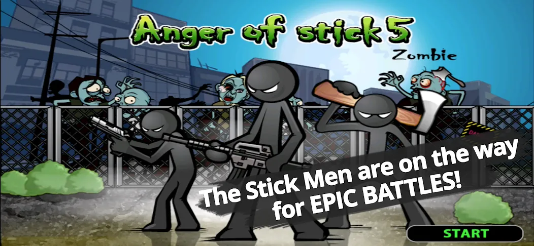 Anger of stick 5 : zombie (Ангер оф стик 5) МОД/Взлом [Бесконечные деньги, Монеты и Мега MOD] Screenshot 1