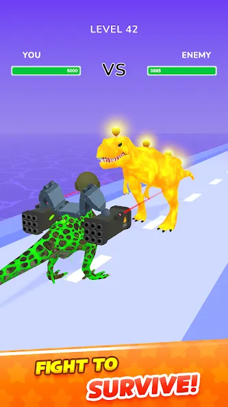 Dino Evolution Run 3D (Дино Эволюция Ран 3Д) МОД/Взлом [Все открыто, Дополнительные деньги и Меню MOD] Screenshot 3