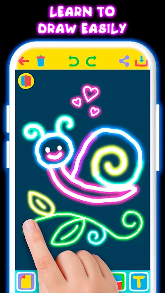 Drawing For Kids - Glow Draw МОД/Взлом [Бесконечные деньги, Монеты и Мега MOD] Screenshot 3