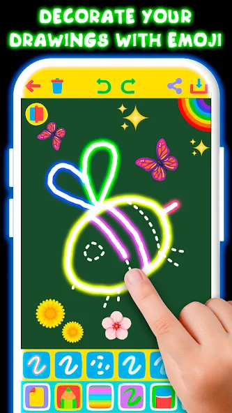 Drawing For Kids - Glow Draw МОД/Взлом [Бесконечные деньги, Монеты и Мега MOD] Screenshot 5
