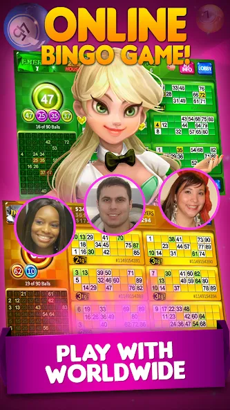 Bingo 90 Live : Vegas Slots (Бинго 90 Лайв) МОД/Взлом [Деньги, Монеты и Меню MOD] Screenshot 2