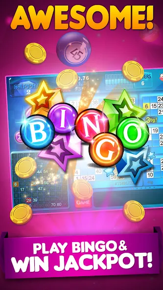 Bingo 90 Live : Vegas Slots (Бинго 90 Лайв) МОД/Взлом [Деньги, Монеты и Меню MOD] Screenshot 3