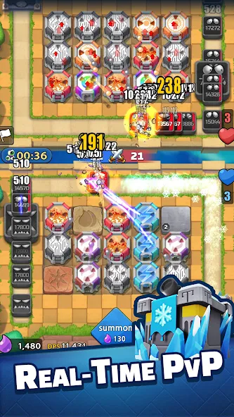Tower Defense PvP:Tower Royale (Тауэр Роял) МОД/Взлом [Меню, Бесконечные монеты и Открытые уровни] Screenshot 1