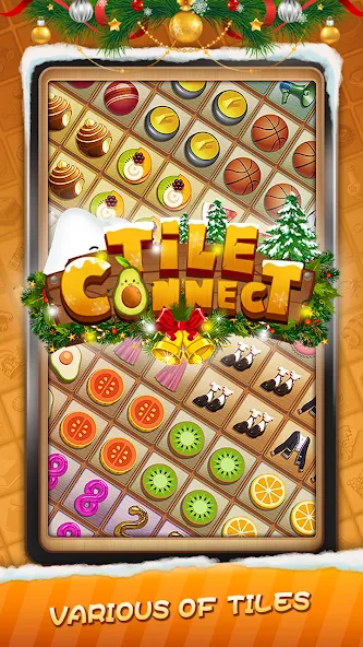 Tile Connect - Matching Games (Тайл Коннект) МОД/Взлом [Меню, Бесконечные монеты и Открытые уровни] Screenshot 1