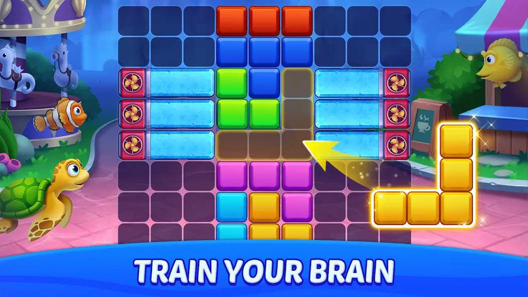 Block Puzzle Ocean МОД/Взлом [Деньги, Монеты и Меню MOD] Screenshot 2
