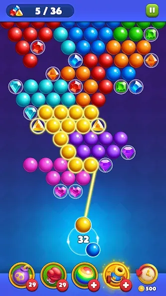 Bubble Shooter Royal Pop МОД/Взлом [Много денег, Монет и Все открыто] Screenshot 5