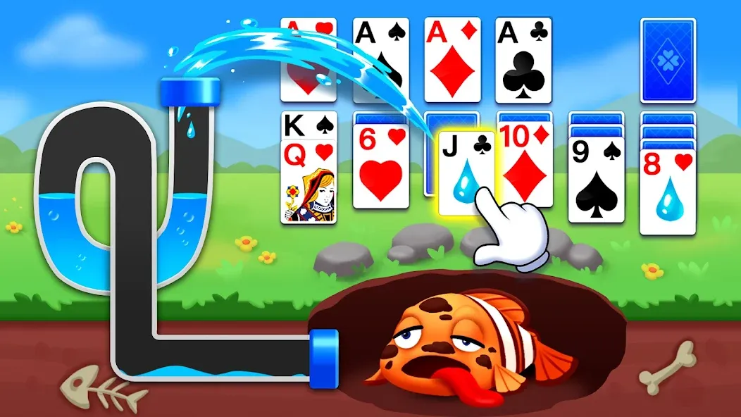 Solitaire Ocean МОД/Взлом [Много монет, Открытые уровни и Мега MOD] Screenshot 1