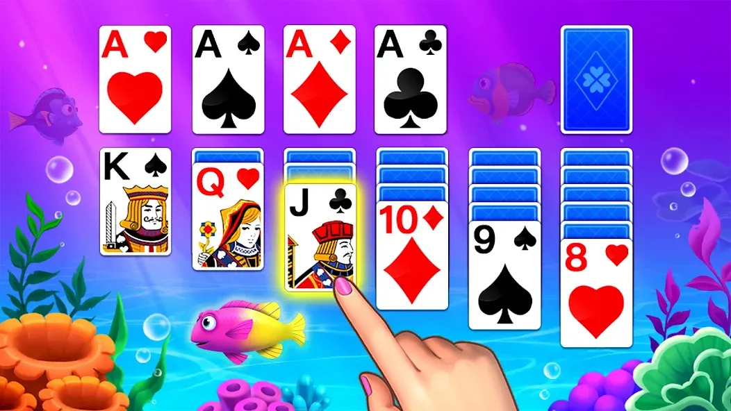 Solitaire Ocean МОД/Взлом [Много монет, Открытые уровни и Мега MOD] Screenshot 3