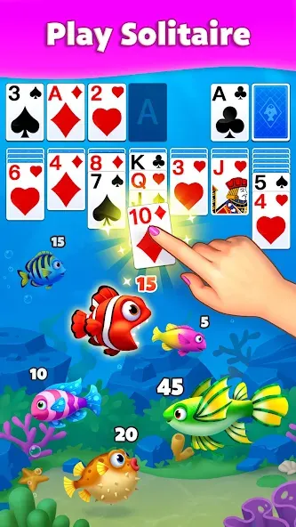 Solitaire Fish МОД/Взлом [Много монет, Открытые уровни и Мега MOD] Screenshot 1
