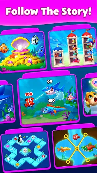 Solitaire Fish МОД/Взлом [Много монет, Открытые уровни и Мега MOD] Screenshot 4
