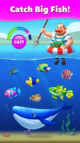 Solitaire Fish МОД/Взлом [Много монет, Открытые уровни и Мега MOD] Screenshot 5