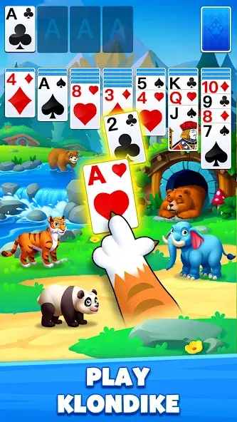 Solitaire Zoo МОД/Взлом [Меню, Бесконечные монеты и Открытые уровни] Screenshot 1