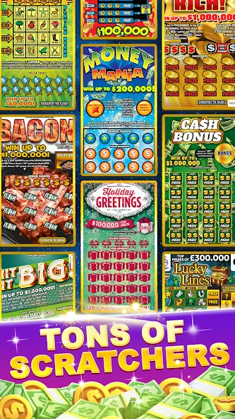 Lottery Scratchers Master (Лотерейные скретчкарты мастер) МОД/Взлом [Много монет, Открытые уровни и Мега MOD] Screenshot 4