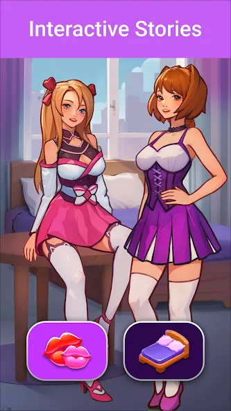 LUV: Anime Girls Adult Game XX (ЛЮВ) МОД/Взлом [Меню, Бесконечные монеты и Открытые уровни] Screenshot 1