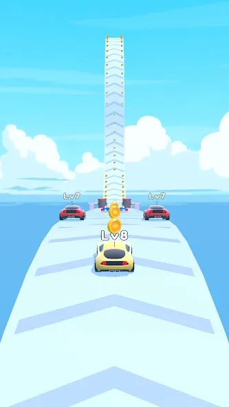 Merge Car Run - Evolution Race (Мердж Кар Ран) МОД/Взлом [Все открыто, Дополнительные деньги и Меню MOD] Screenshot 1