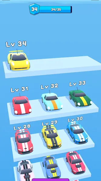 Merge Car Run - Evolution Race (Мердж Кар Ран) МОД/Взлом [Все открыто, Дополнительные деньги и Меню MOD] Screenshot 2