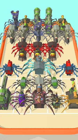 Merge Spider Train МОД/Взлом [Много денег, Монет и Все открыто] Screenshot 2