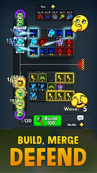 Merge Clash: Tower Defense TD (Мердж Клаш) МОД/Взлом [Все открыто, Дополнительные деньги и Меню MOD] Screenshot 3