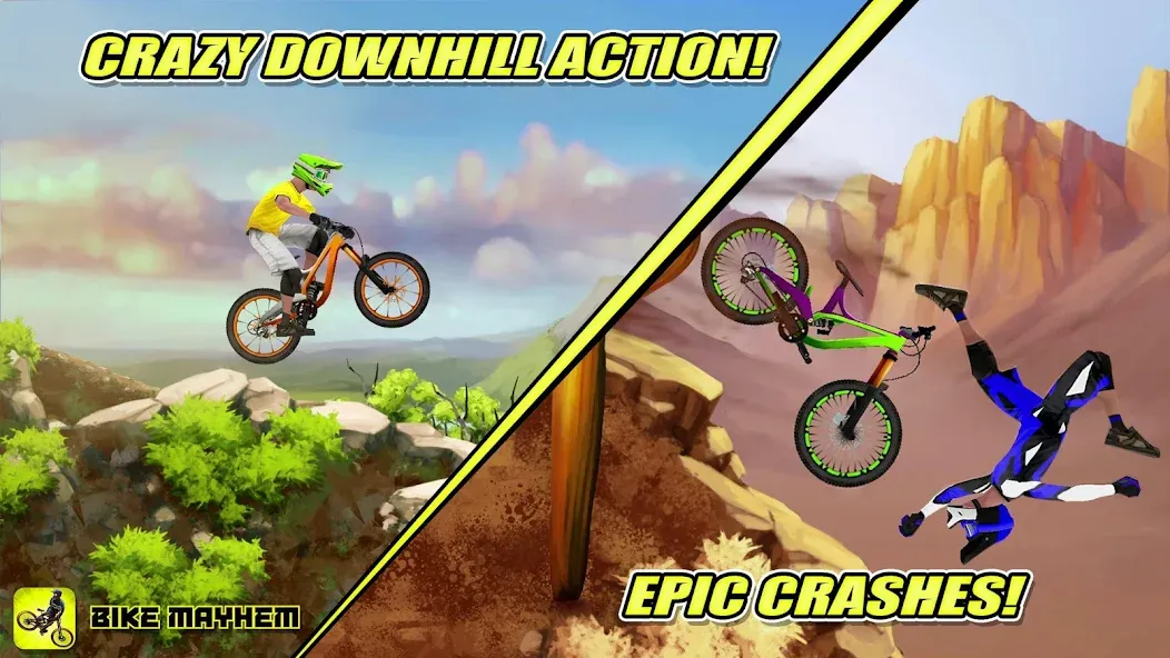 Bike Mayhem Free (Байк Мейхем Фри) МОД/Взлом [Деньги, Монеты и Меню MOD] Screenshot 1