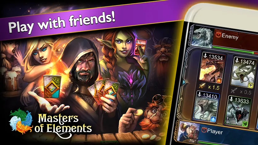 Masters of Elements－Online CCG МОД/Взлом [Бесконечные деньги, Монеты и Мега MOD] Screenshot 4