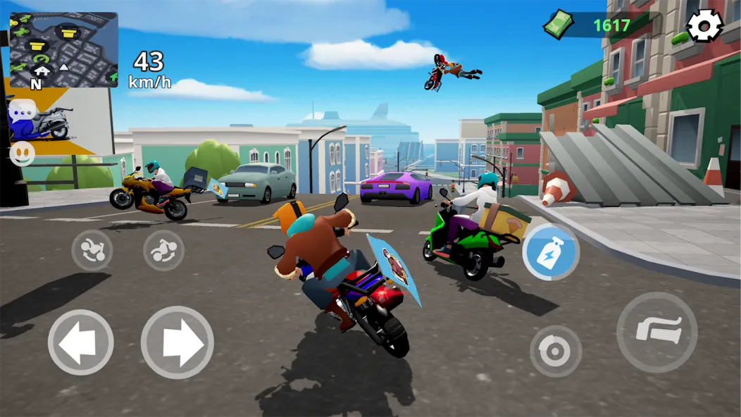 Moto City: Mad Bike Delivery (Мото Сити) МОД/Взлом [Деньги, Монеты и Меню MOD] Screenshot 2