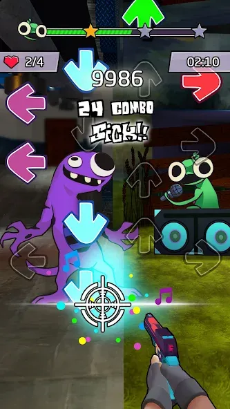 Beat Shooter Night: Rap Battle (ФНФ Фанк) МОД/Взлом [Деньги, Монеты и Меню MOD] Screenshot 3