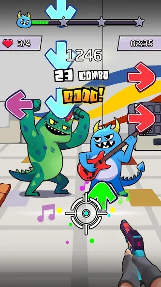 Beat Shooter Night: Rap Battle (ФНФ Фанк) МОД/Взлом [Деньги, Монеты и Меню MOD] Screenshot 5