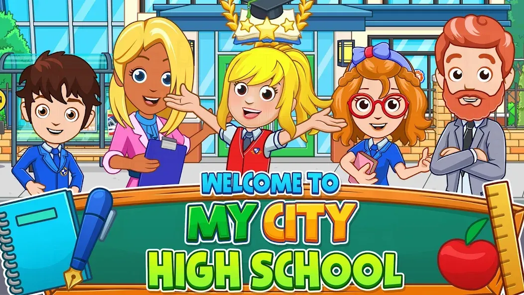 My City : High School (Мой город) МОД/Взлом [Все открыто, Дополнительные деньги и Меню MOD] Screenshot 1