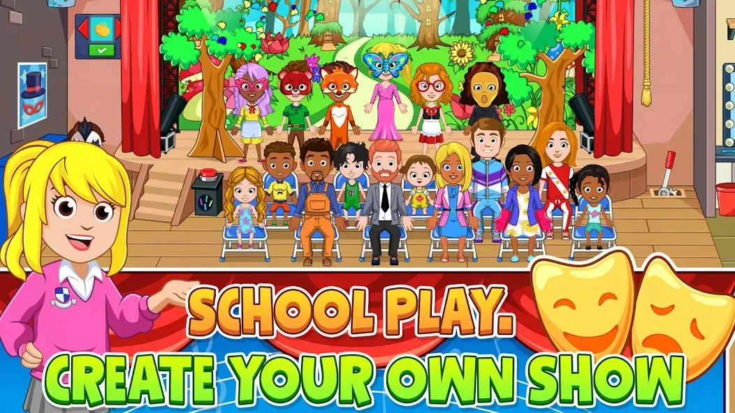 My City : High School (Мой город) МОД/Взлом [Все открыто, Дополнительные деньги и Меню MOD] Screenshot 4