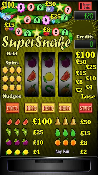Super Snake Slot Machine МОД/Взлом [Меню, Бесконечные монеты и Открытые уровни] Screenshot 1