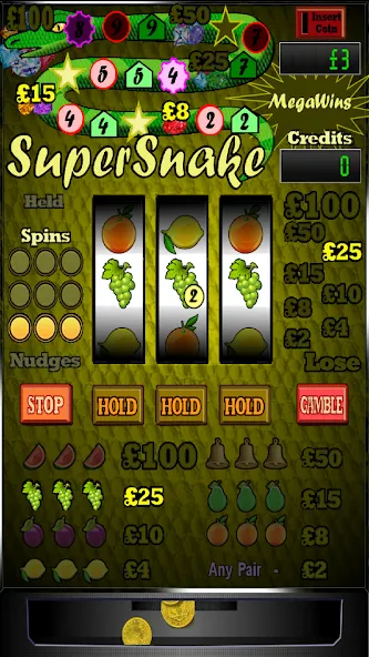 Super Snake Slot Machine МОД/Взлом [Меню, Бесконечные монеты и Открытые уровни] Screenshot 2