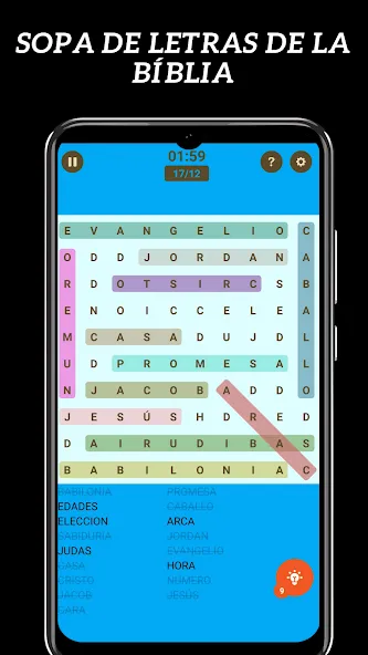 Sopa de Letras de la Bíblia МОД/Взлом [Меню, Бесконечные монеты и Открытые уровни] Screenshot 1