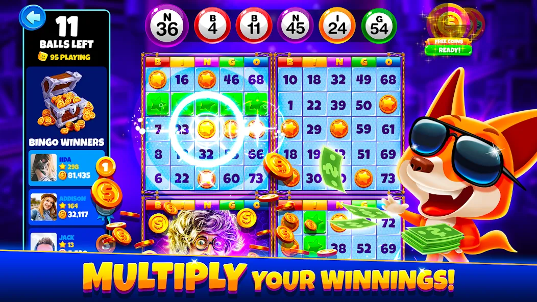 Xtreme Bingo! Slots Bingo Game МОД/Взлом [Меню, Бесконечные монеты и Открытые уровни] Screenshot 1