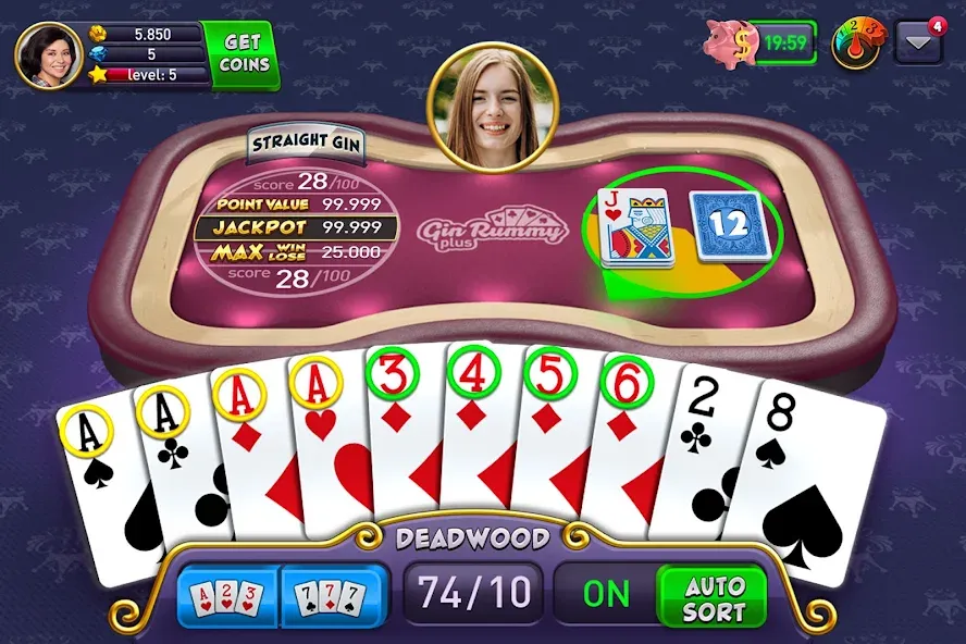 Gin Rummy Plus: Fun Card Game (Джин Рамми Плюс) МОД/Взлом [Деньги, Монеты и Меню MOD] Screenshot 1