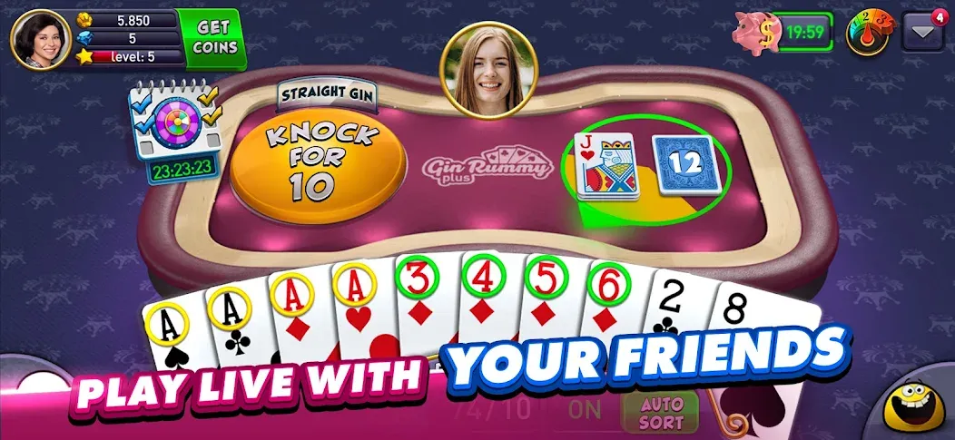 Gin Rummy Plus: Fun Card Game (Джин Рамми Плюс) МОД/Взлом [Деньги, Монеты и Меню MOD] Screenshot 3