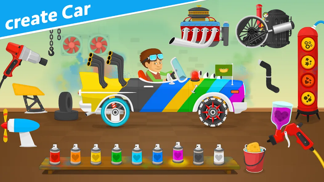 Racing car games for kids 2-5 МОД/Взлом [Много денег, Монет и Все открыто] Screenshot 2