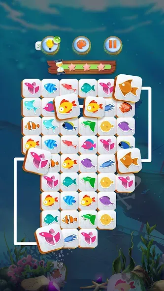 Mahjong Connect Fish World (Мацзян Коннект Рыбный Мир) МОД/Взлом [Бесконечные деньги, Монеты и Мега MOD] Screenshot 1