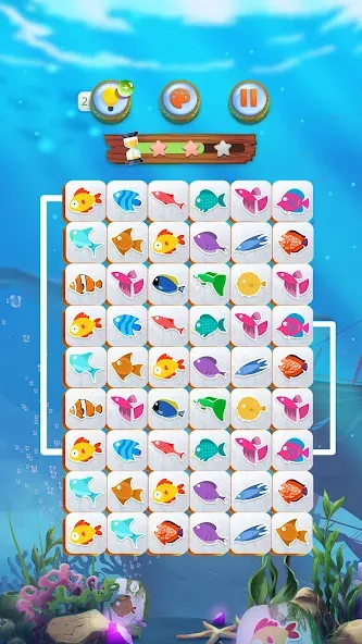 Mahjong Connect Fish World (Мацзян Коннект Рыбный Мир) МОД/Взлом [Бесконечные деньги, Монеты и Мега MOD] Screenshot 2