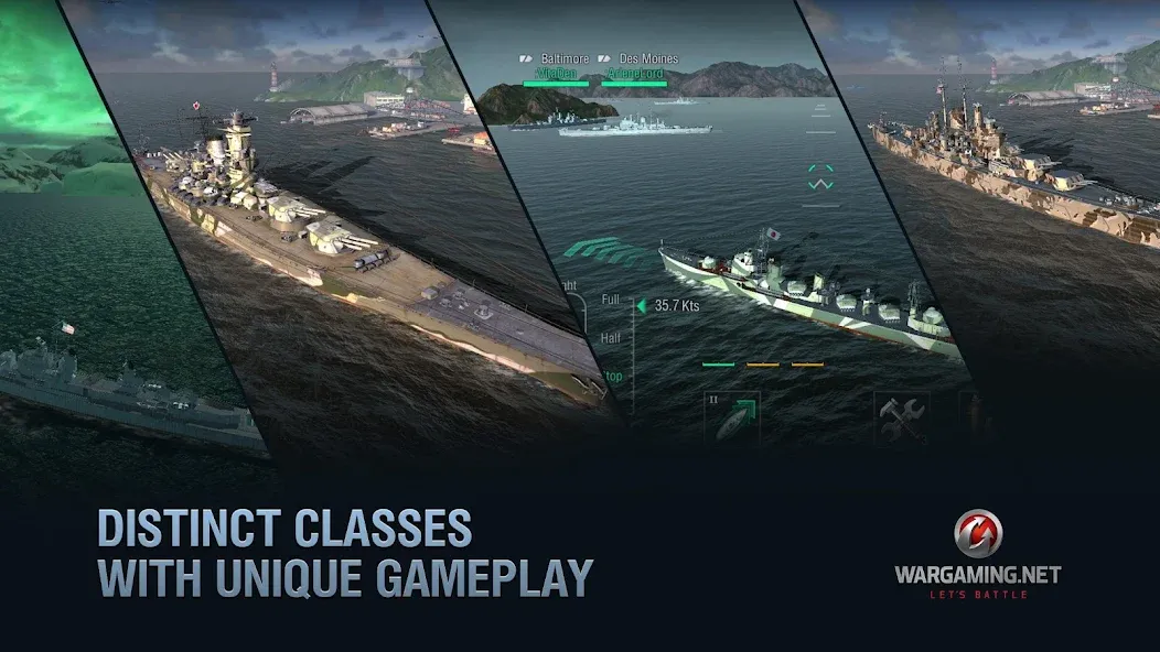 World of Warships Blitz War (Ворлд оф Варшипс Блиц Вар) МОД/Взлом [Меню, Бесконечные монеты и Открытые уровни] Screenshot 3