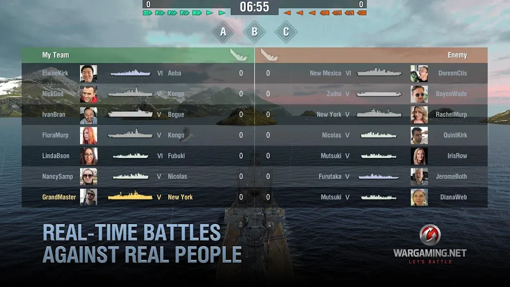 World of Warships Blitz War (Ворлд оф Варшипс Блиц Вар) МОД/Взлом [Меню, Бесконечные монеты и Открытые уровни] Screenshot 5